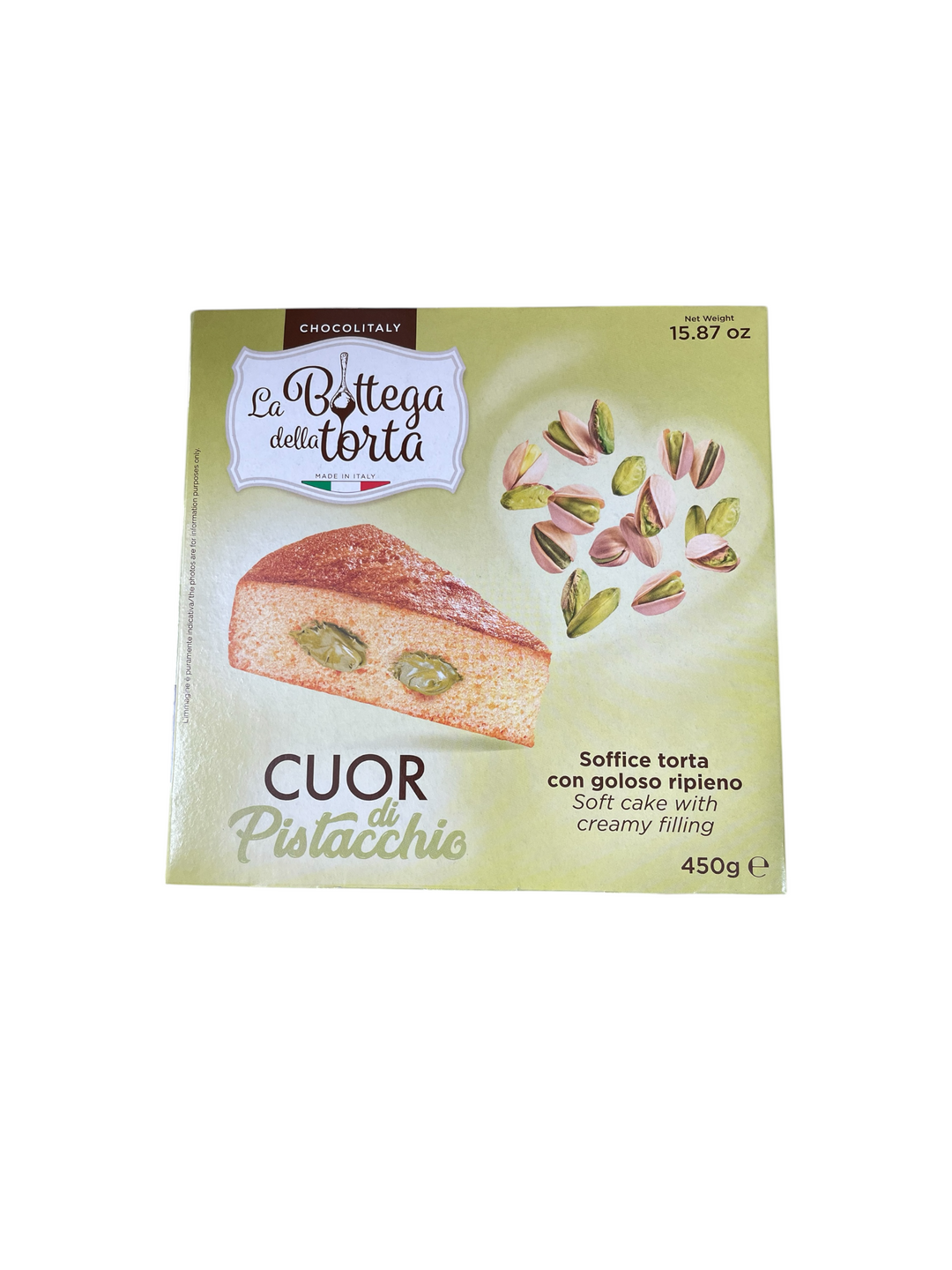 KOLAČ PUNJEN KREMOM OD PISTAĆA LA BOTTEGA DELLA TORTA Chocolitaly 450g