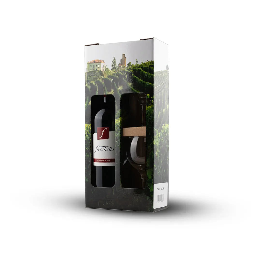 Crveno vino ROSO VIVO + 2 ČAŠE Freschello 0,75 l Trampex