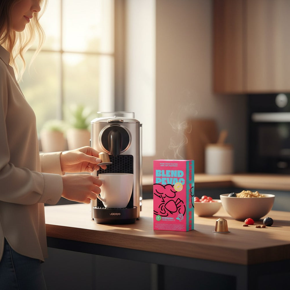 Delikatesi i tako to... Kafa Blend Pevac 10 capsules, medium roast espresso with notes of chocolate and nuts, 85% robusta, 15% arabica.
