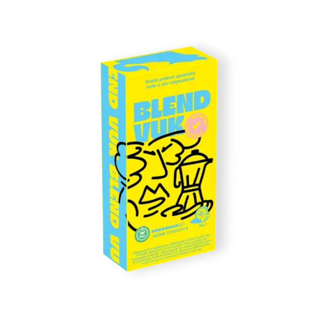 Yellow and blue box with 'Blend U' branding on a white background