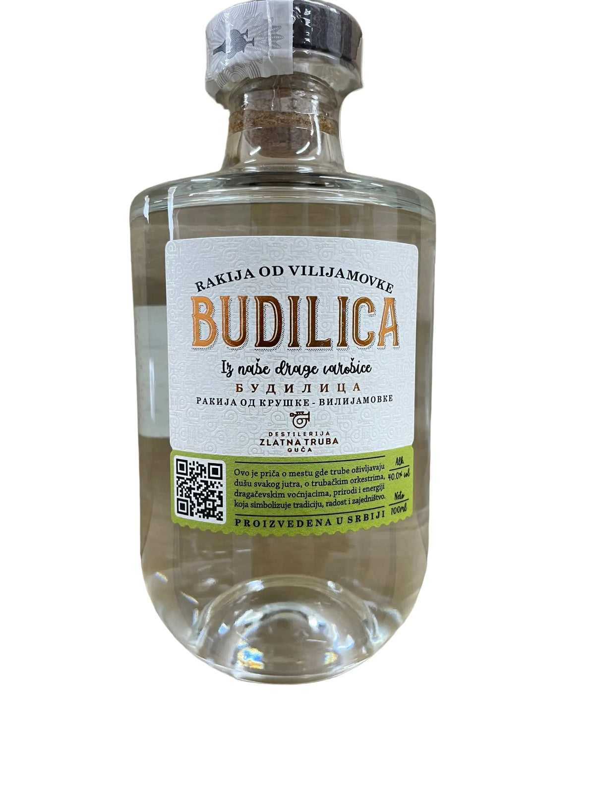 Rakija od viljamovke BUDILICA Destilerija Zlatna truba Guča 0,7l Zlatna truba Guča