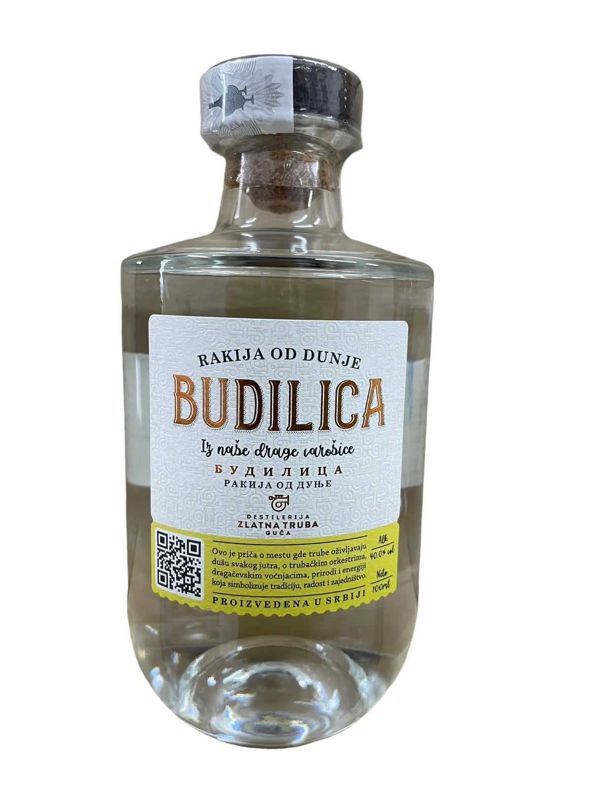 Rakija od dunje BUDILICA Destilerija Zlatna truba Guča 0,7l