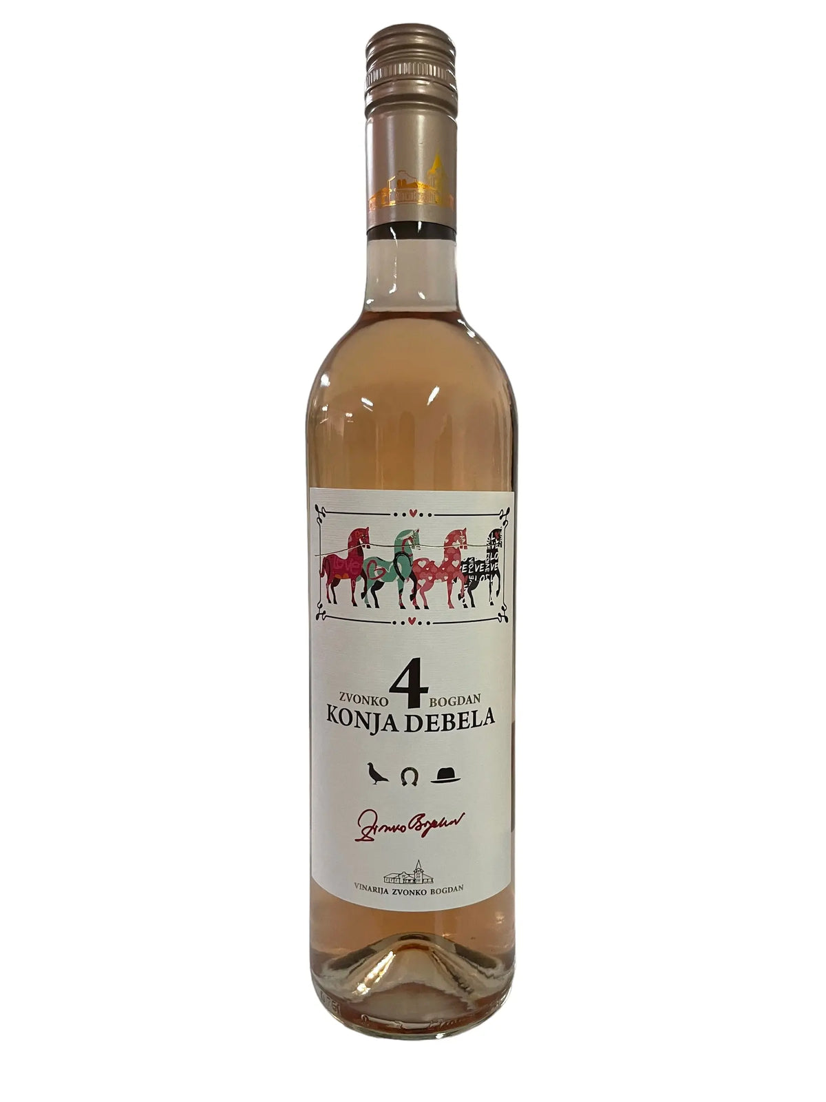 Rose vino 4 konja debela Zvonko Bogdan 0,75l Pola Pola