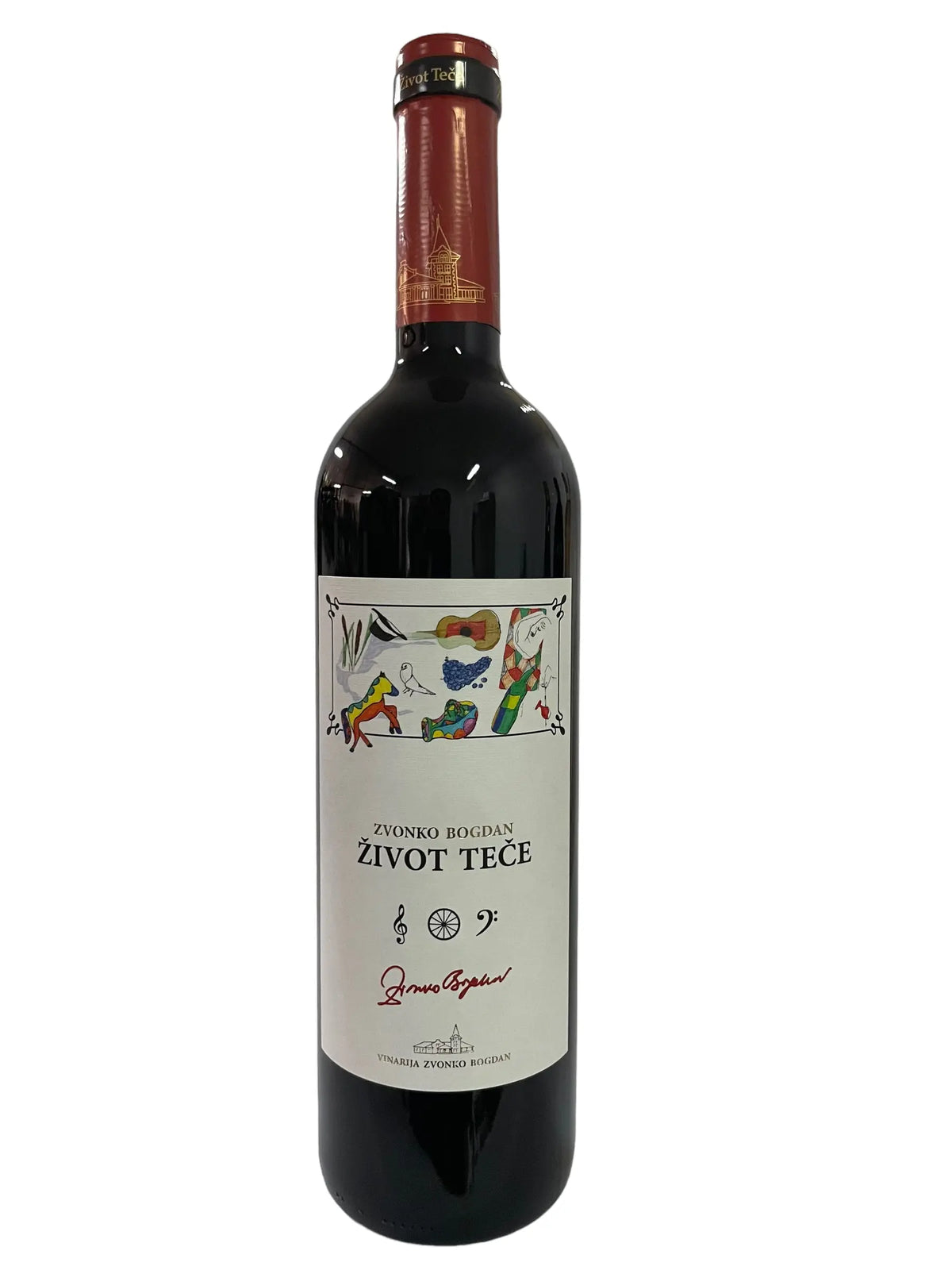 Crveno vino Zvonko Bogdan ŽIVOT TEČE 0,75l Pola Pola