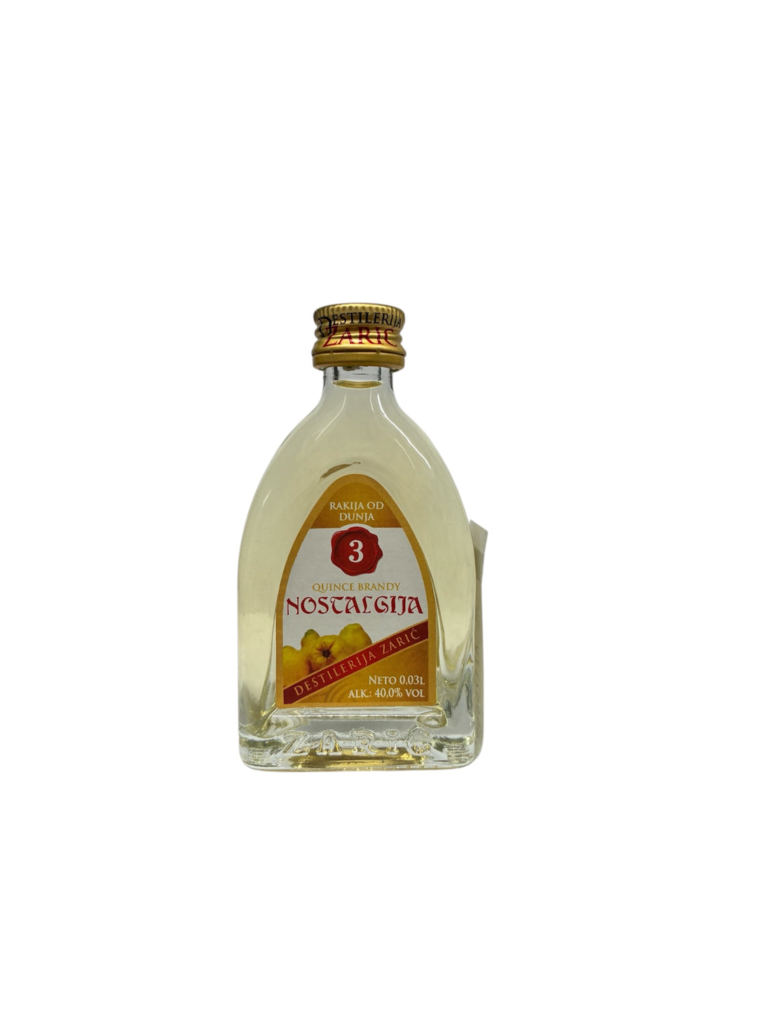 RAKIJA OD DUNJE NOSTALGIJA ZARIĆ 0,03l Destilerija Zarić