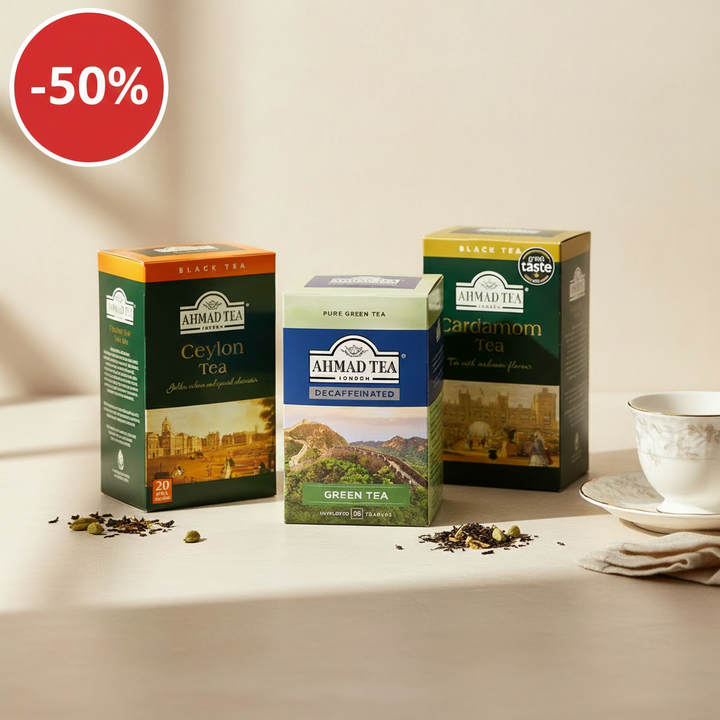 Ahmad Tea Ceylon/Green/Cardamom bundle sa -50% nalepnicom gore levo