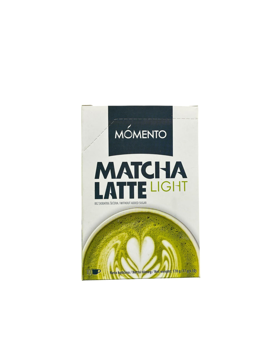 Momento Matcha Latte Light packaging on a white background