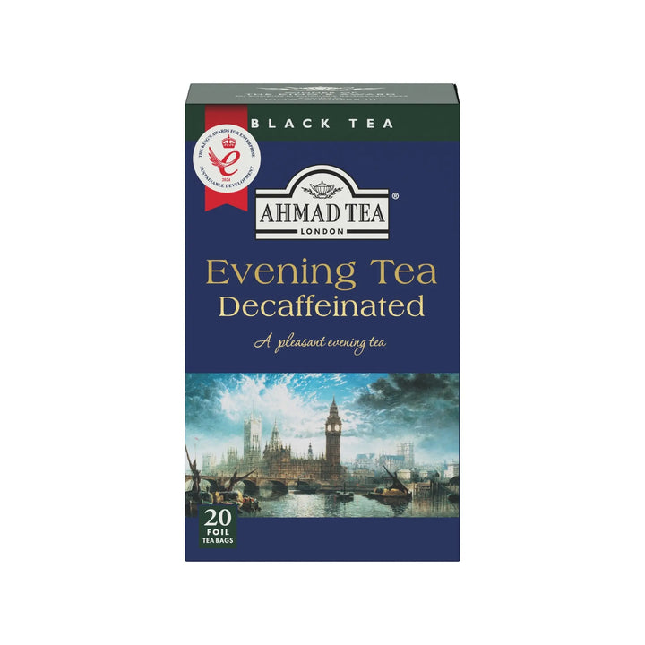 Delikatesi i tako to... Ahmad Tea decaffeinated evening black tea with bergamot in a 20 foil tea bag box