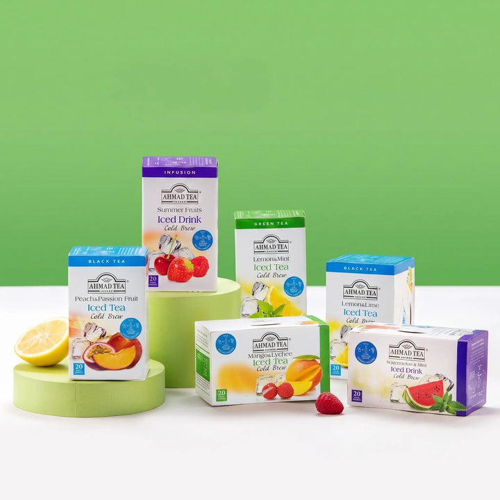 Delikatesi i tako to... Ahmad Tea cold brew iced tea collection featuring various fruit flavors in 20-bag boxes