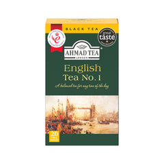 Delikatesi i tako to... Ahmad Tea English Tea No.1 black tea box with 20 foil tea bags and London bridge artwork