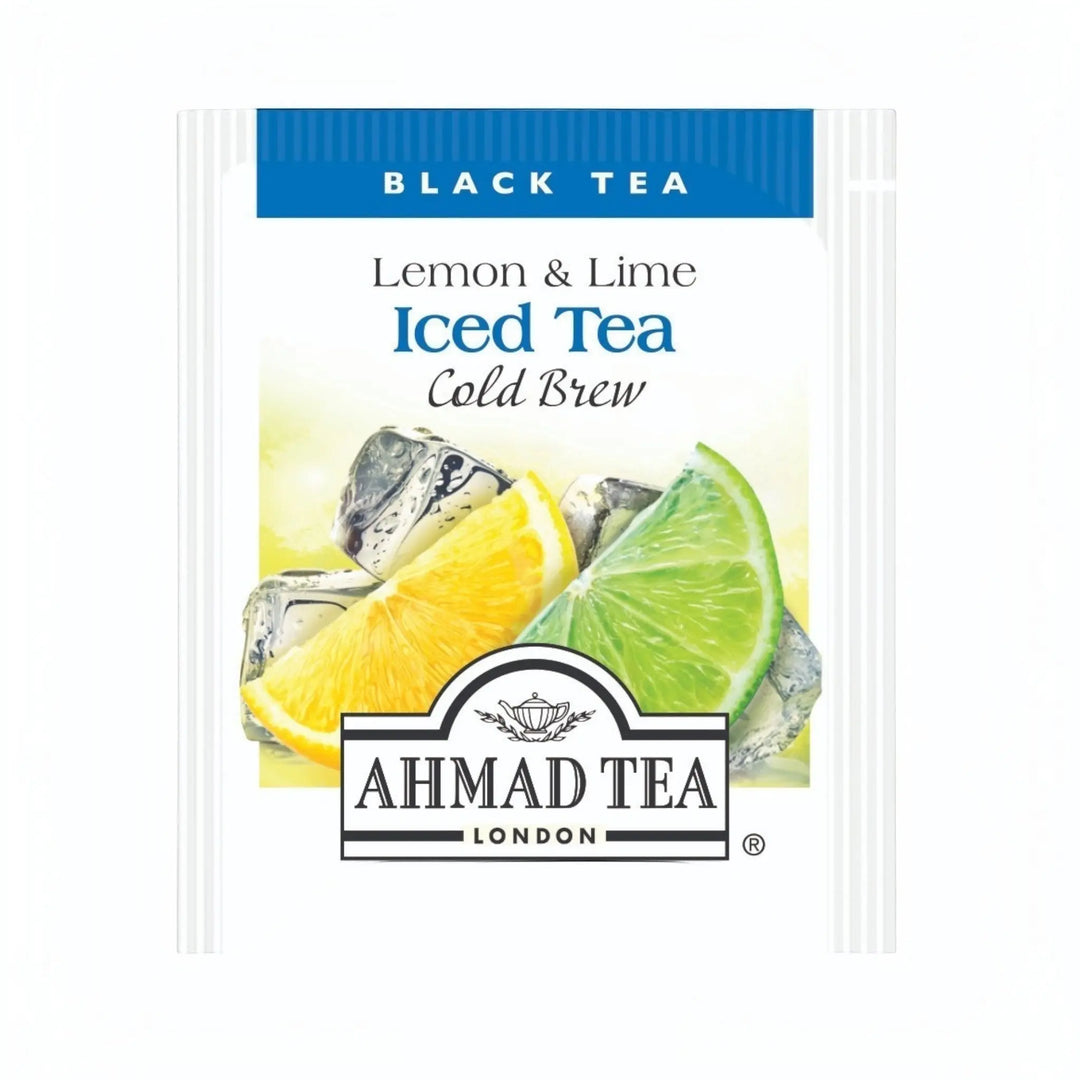 Delikatesi i tako to... Ahmad Tea Lemon & Lime cold brew black tea bag with fresh citrus slices and ice cubes