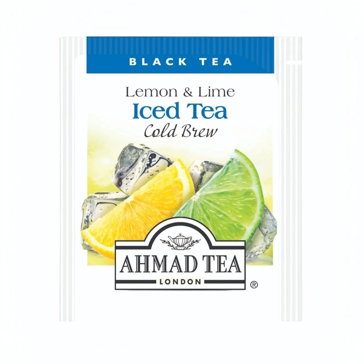 Delikatesi i tako to... Ahmad Tea Lemon & Lime cold brew black tea bag with fresh citrus slices and ice cubes