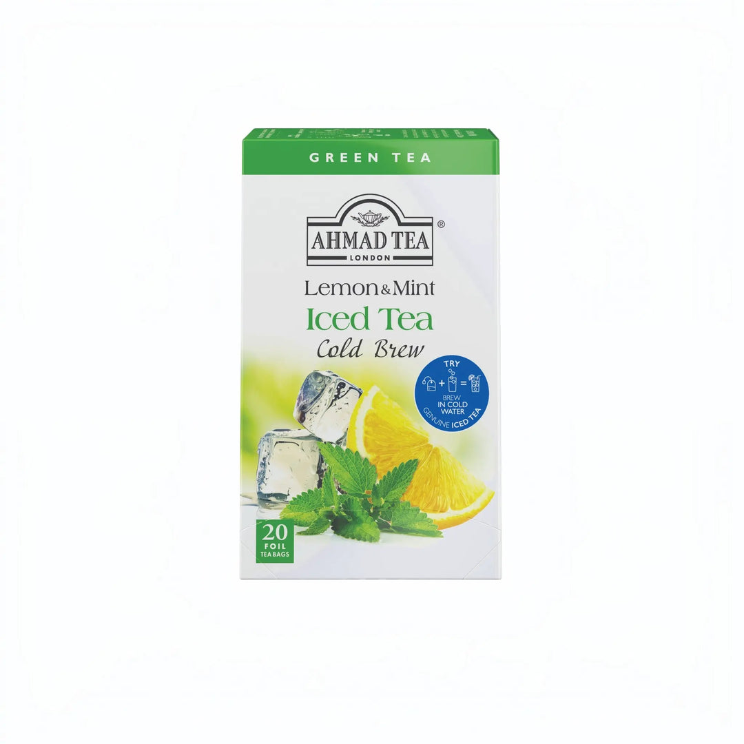 Delikatesi i tako to... Ahmad Tea Lemon and Mint cold brew green tea box with 20 foil tea bags