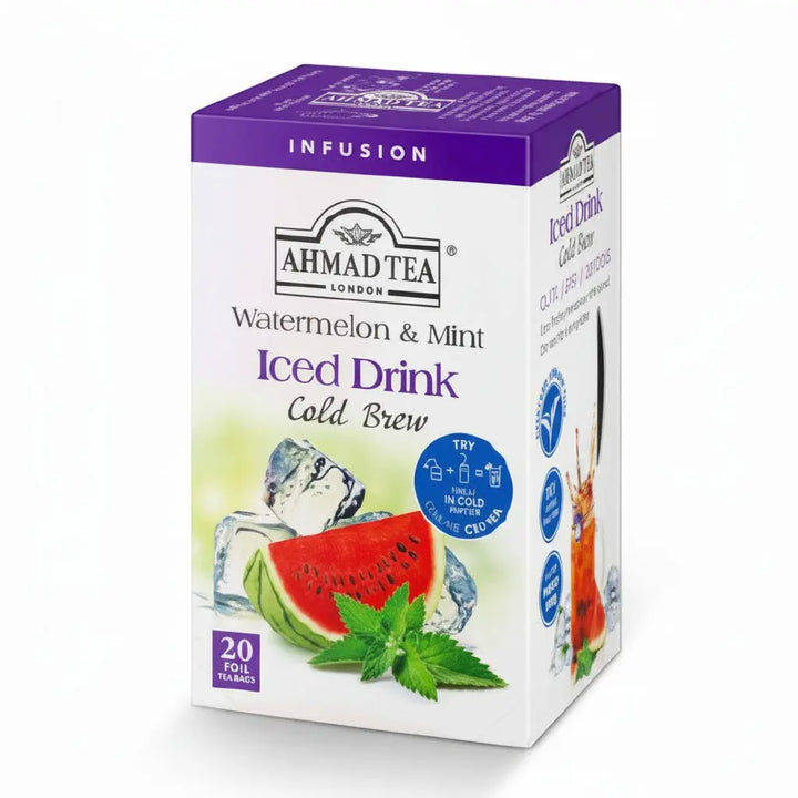 Delikatesi i tako to... Ahmad Tea Watermelon & Mint cold brew iced tea box with 20 foil tea bags