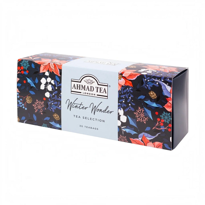 Delikatesi i tako to... Ahmad Tea Winter Wonder selection box featuring 30 tea bags in festive floral packaging