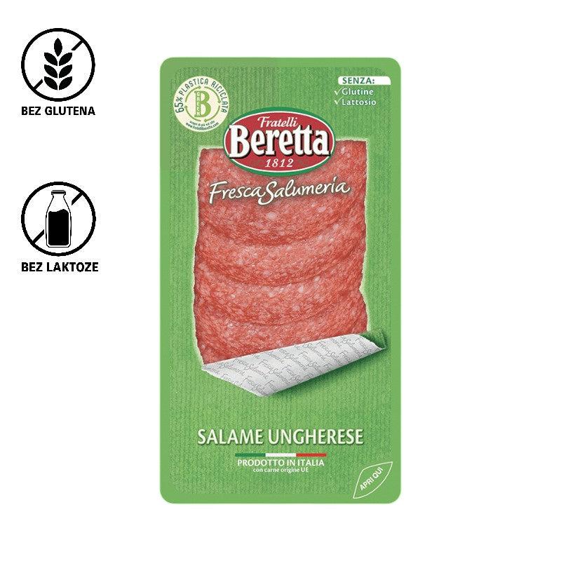 Delikatesi i tako to... Fratelli Beretta Salame Ungherese sliced salami in green packaging