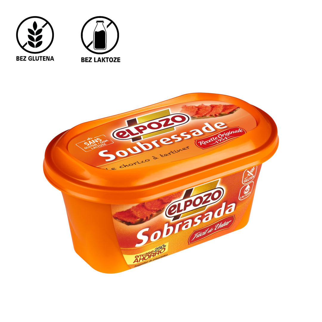 Delikatesi i tako to... El Pozo Sobrasada spread in a 250g orange plastic tub, a traditional Spanish pork sausage.