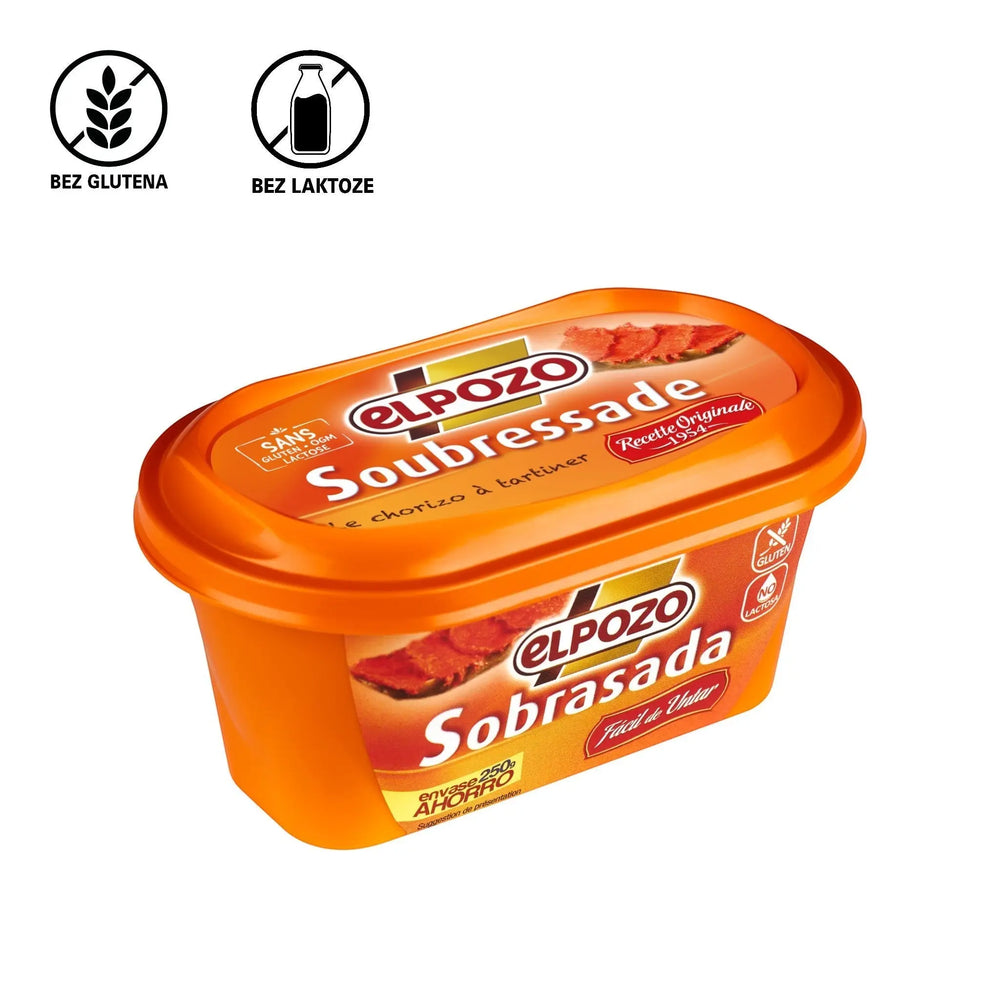 Delikatesi i tako to... El Pozo Sobrasada spread in a 250g orange plastic tub, a traditional Spanish pork sausage.