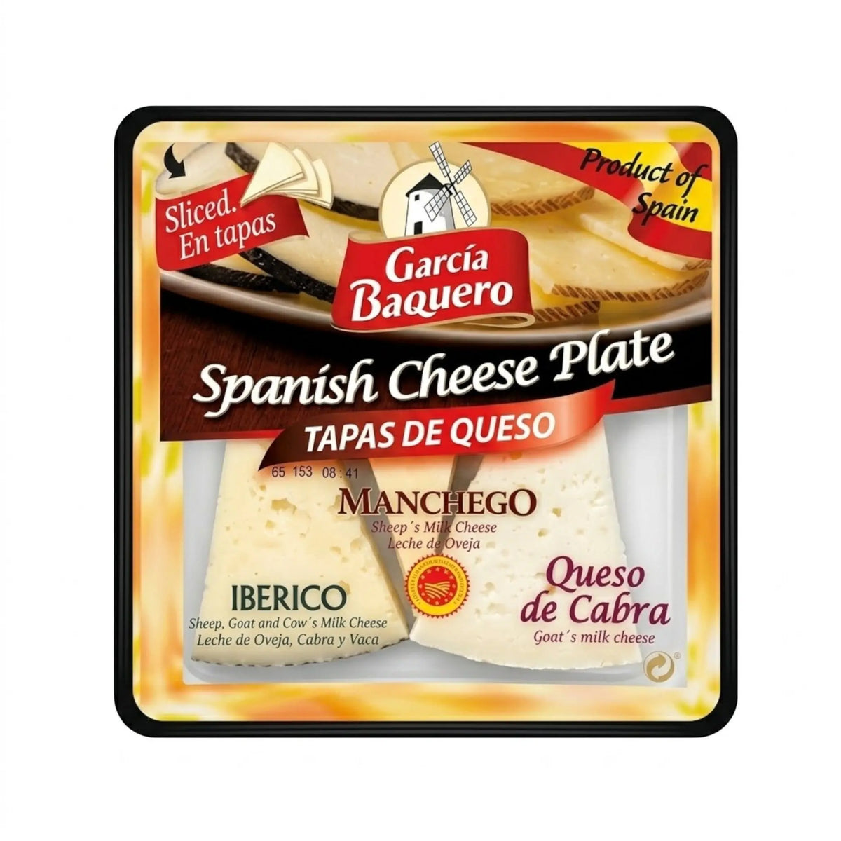 Delikatesi i tako to... Garcia Baquero Spanish Tapas Mix cheese platter featuring Manchego, Iberico, and goat cheese.