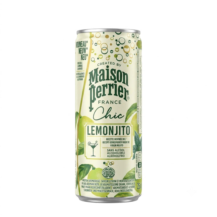 Delikatesi i tako to... Maison Perrier Lemonjito non-alcoholic cocktail in a 250ml can with lime and mint design