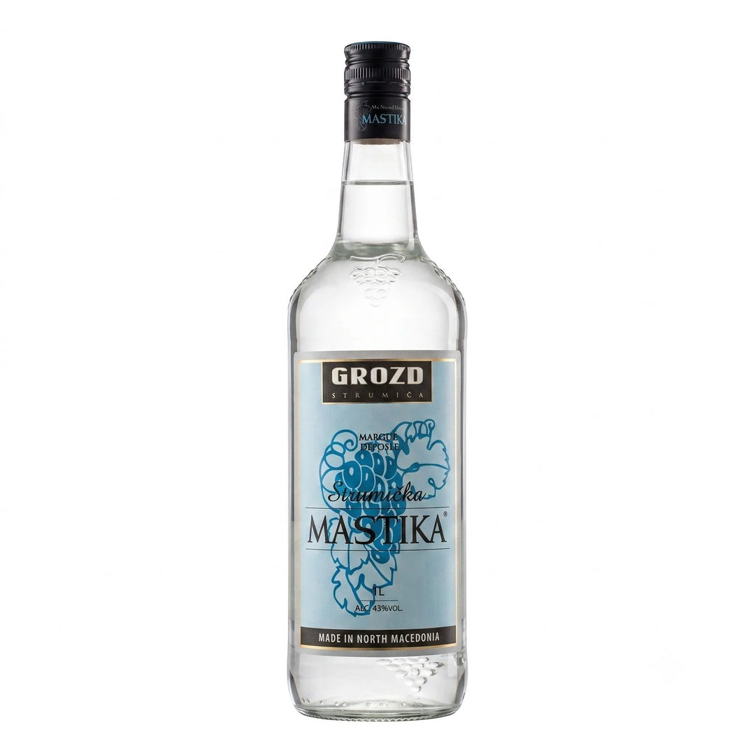 Delikatesi i tako to... Grozd Strumička Mastika 1L bottle of clear grape-based anise-flavored spirit