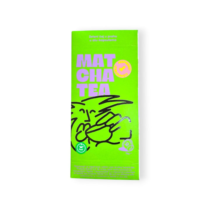 Delikatesi i tako to... green box of 10 matcha tea capsules for Nespresso compatible machines.
