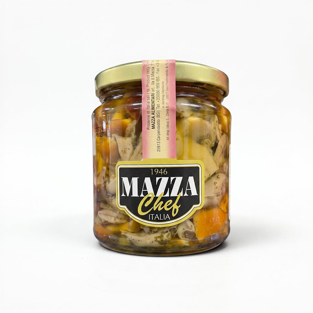Delikatesi i tako to... Mazza mixed mushrooms in oil in a 314ml glass jar for appetizers