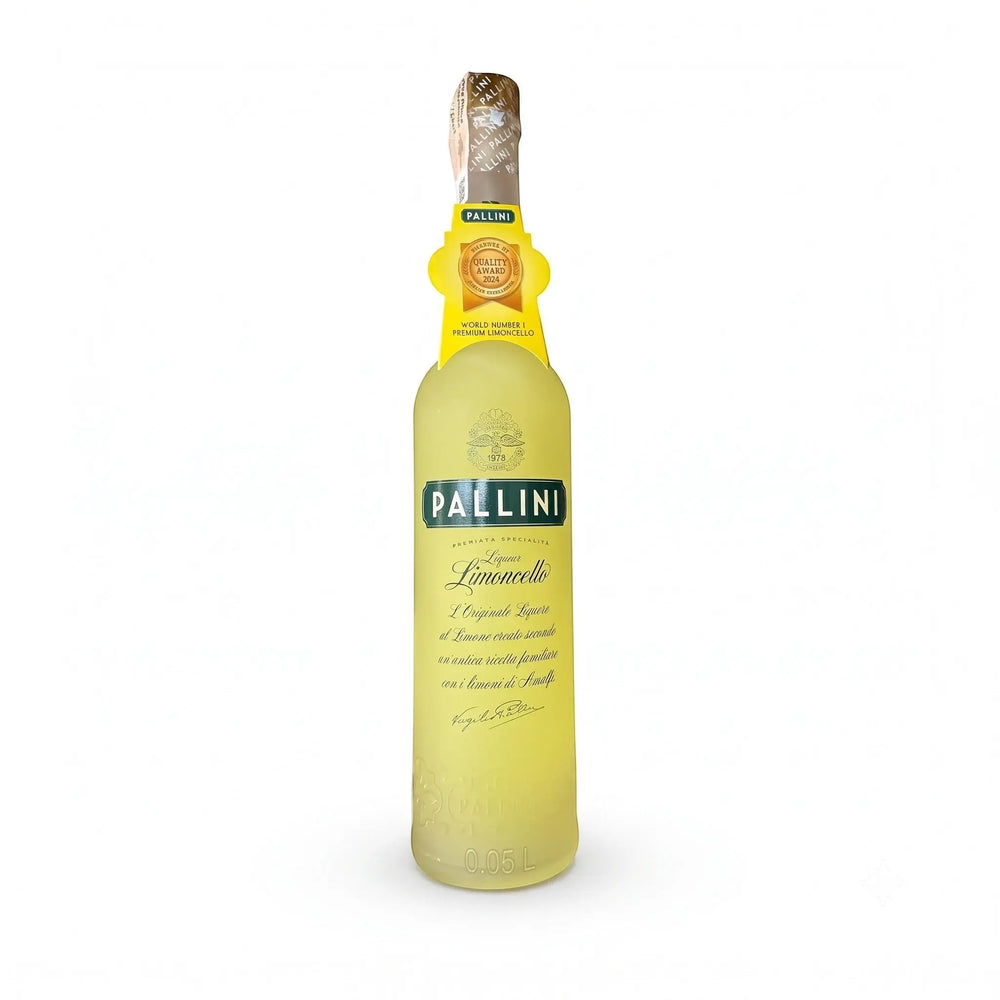 Delikatesi i tako to... Pallini Limoncello 0.5L bottle with vibrant yellow lemon liqueur from the Amalfi coast