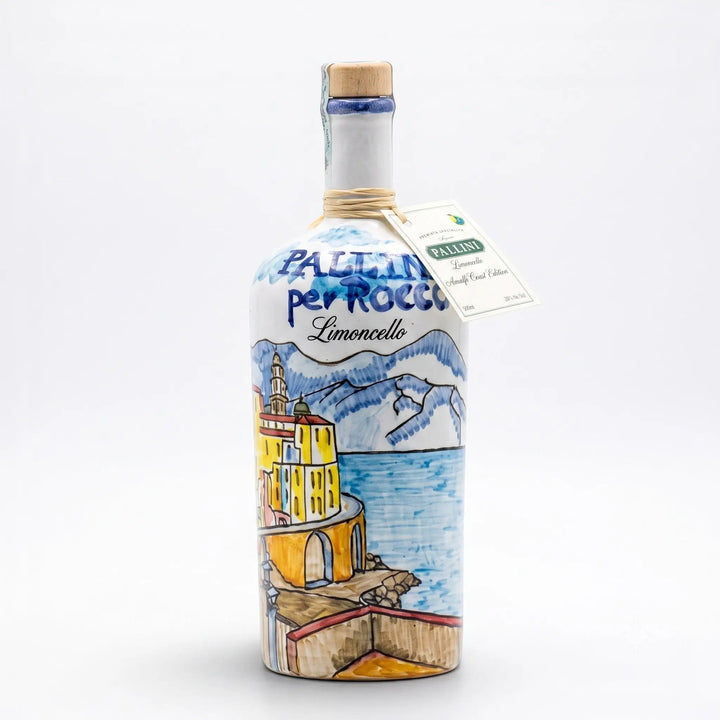 Delikatesi i tako to... Pallini Limoncello limited edition bottle with hand-painted Amalfi coast ceramic design