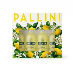 Delikatesi i tako to... Pallini Limoncello mini gift pack featuring four 50ml bottles with lemon botanical artwork.