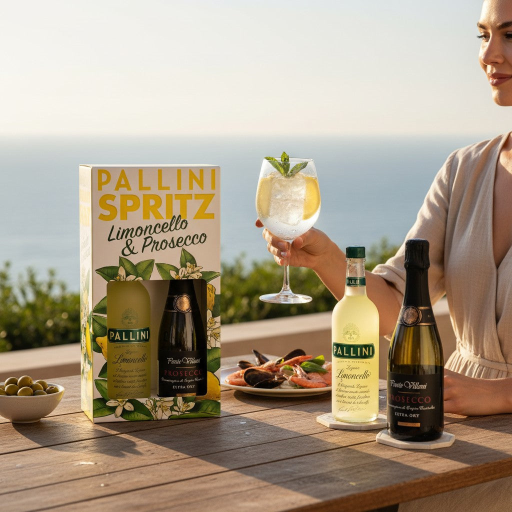 Delikatesi i tako to... Pallini Limoncello and Ponte Villoni Prosecco gift set with a refreshing spritz cocktail