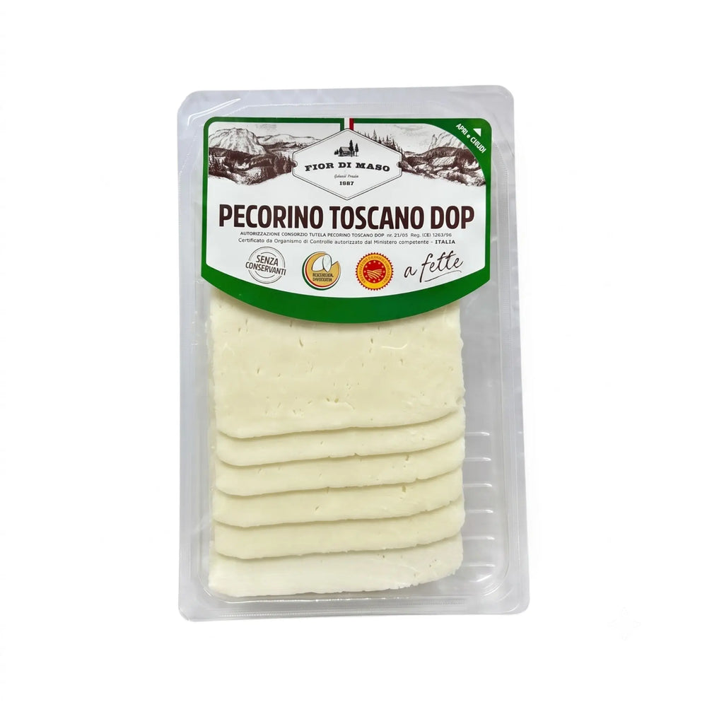 Delikatesi i tako to... Fior di Maso Pecorino Toscano DOP cheese slices in a clear plastic resealable package