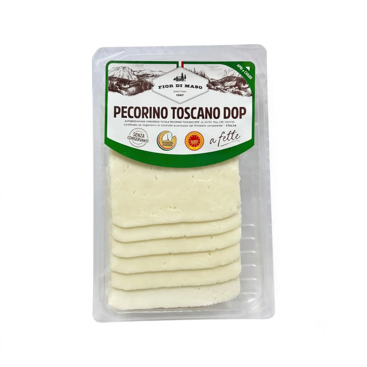 Delikatesi i tako to... Fior di Maso Pecorino Toscano DOP cheese slices in a clear plastic resealable package