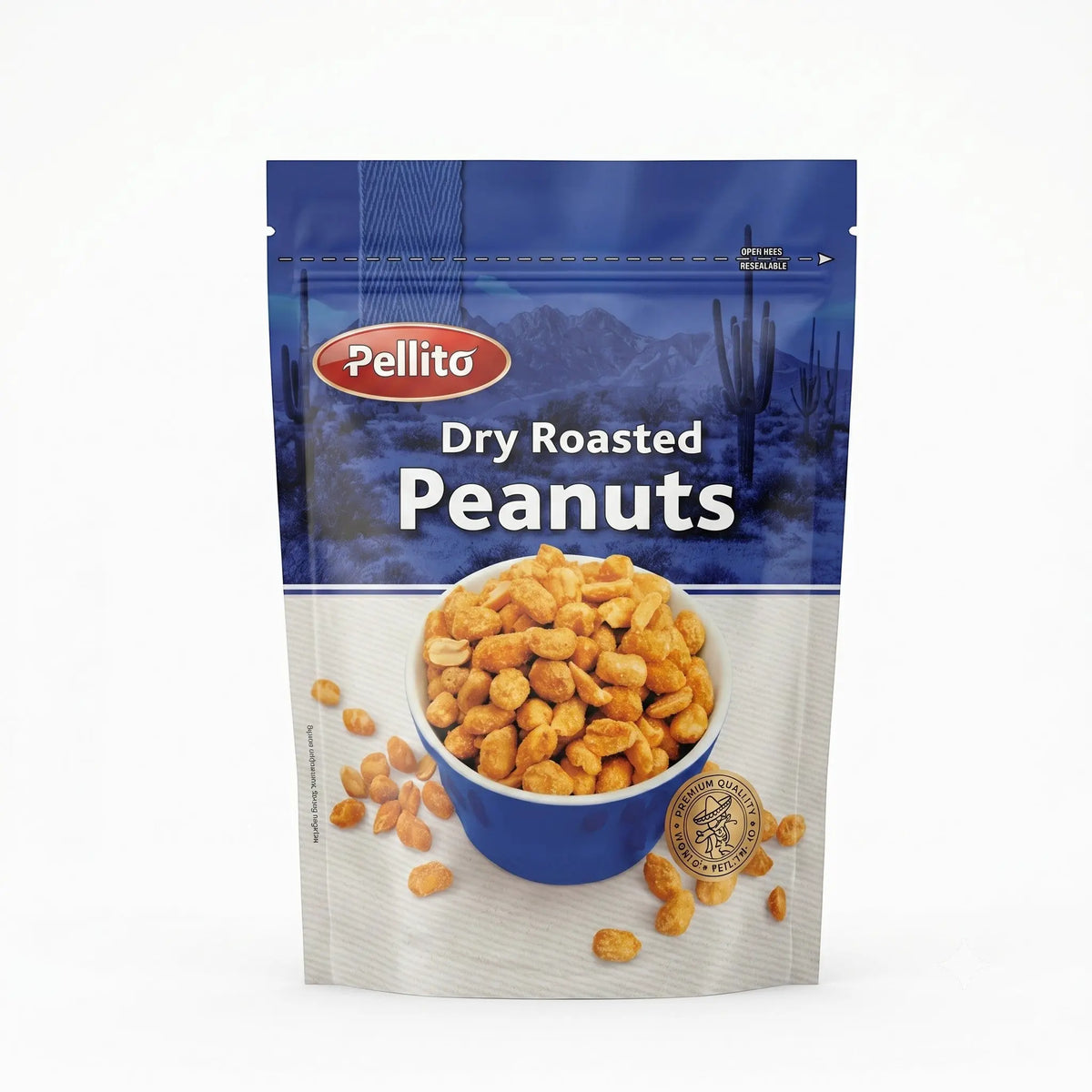 Pellito dry roasted salted peanuts in a 150g resealable pouch from Delikatesi i tako to...