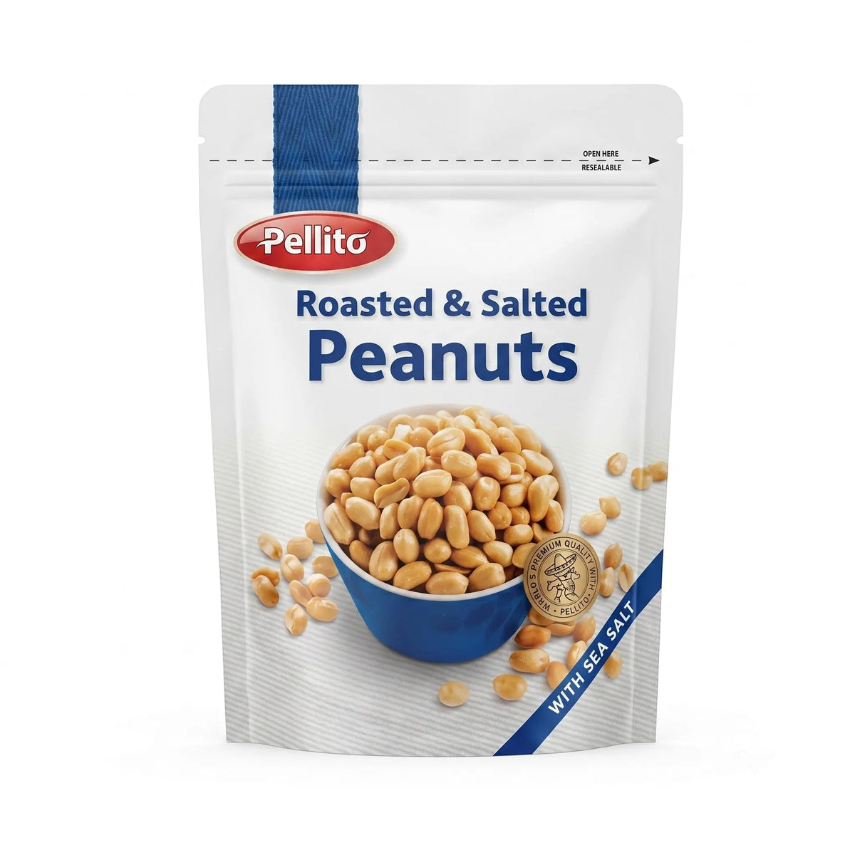 Pellito roasted and salted peanuts in a 150g resealable pouch from Delikatesi i tako to...