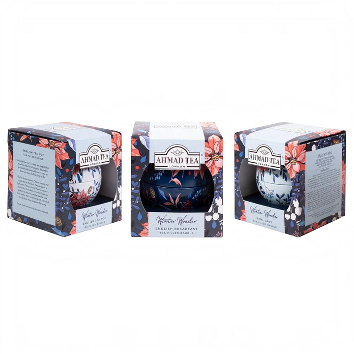 Delikatesi i tako to... Ahmad Tea Winter Wonder English Breakfast tea in a decorative floral bauble gift box