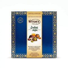 Delikatesi i tako to... Witor's Dubai Style milk and dark chocolate pralines with assorted fillings in a blue gift box