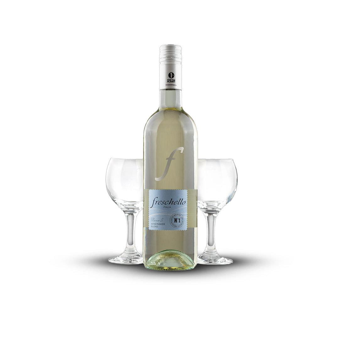 Belo vino BIANCO VINO + 2 ČAŠE Freschello 0,75 l