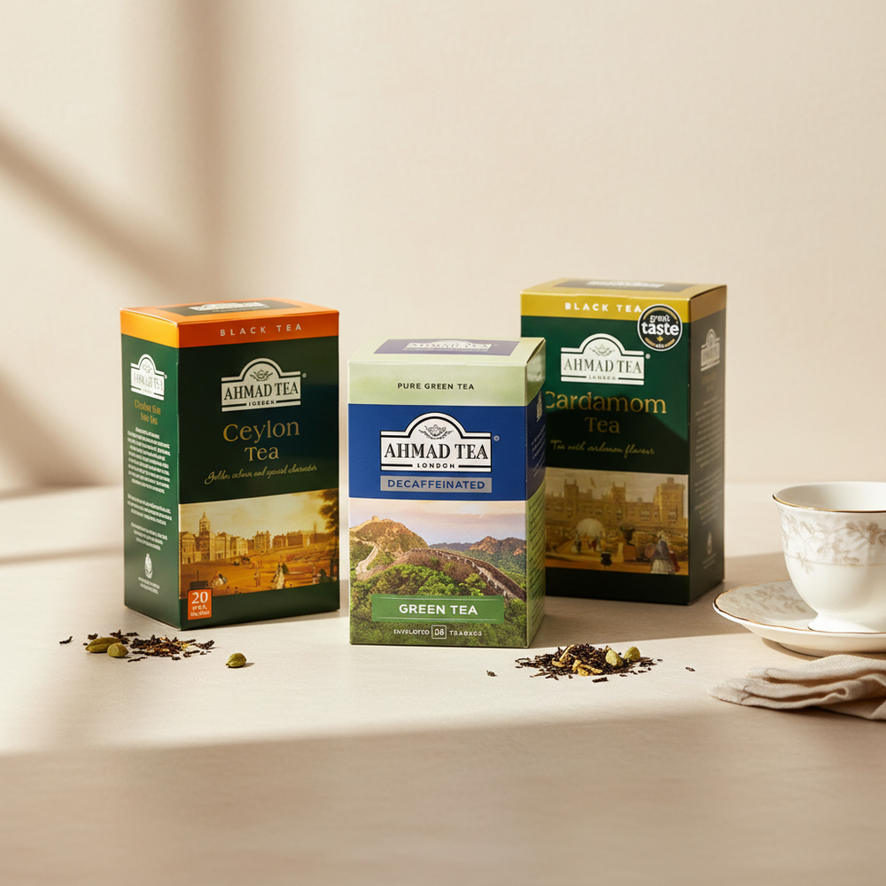 Ahmad Tea Discovery Bundle - Ceylon, Green Decaf i Cardamom čaj