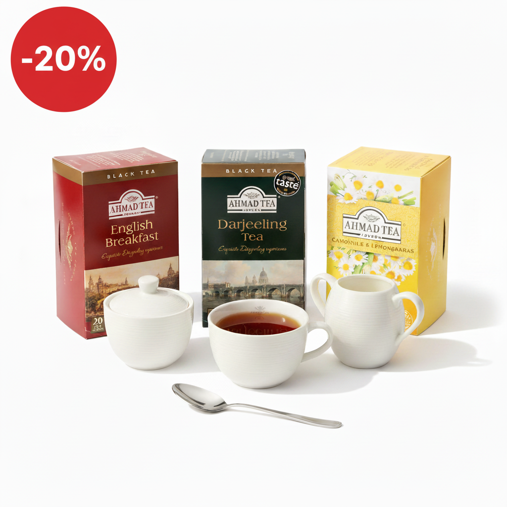 Premium Ahmad Tea bundle sa -20% nalepnicom gore levo