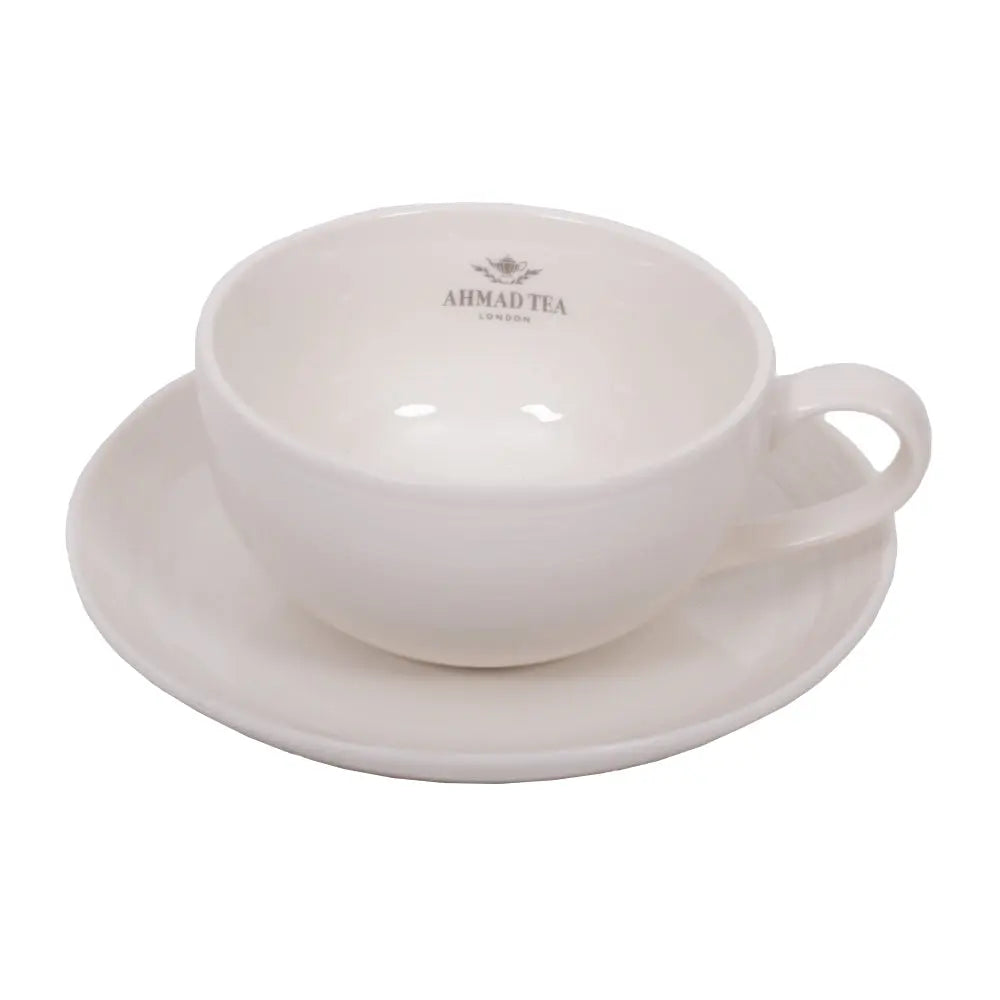 BELA ŠOLJICA sa TACNOM Ahmad Tea 290 ml Trampex