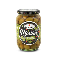 Masline zelene bez koštice Manari 680 g Delikatesi i tako to