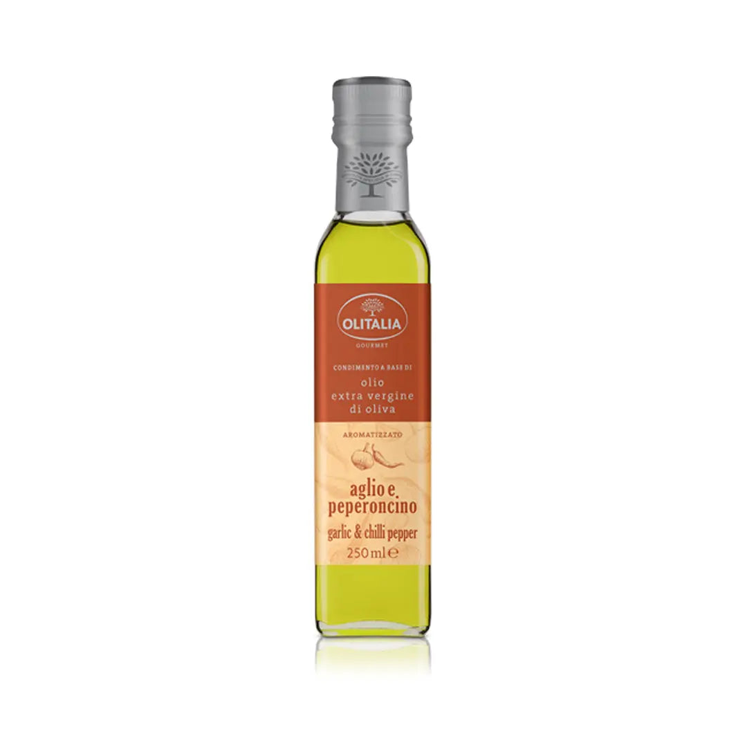 Maslinovo ulje Extra Vergine Beli luk & čili Paprika Olitalia 0,25 l Delikatesi i tako to